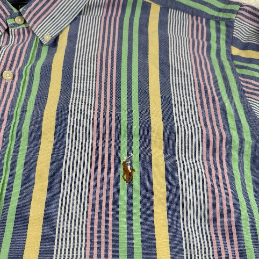 Polo Ralph Lauren Shirt Men XXLT Easter Pastel Colorblock‎ Vertical Stripe Pony